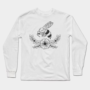 Honey Bee and Flowers Long Sleeve T-Shirt